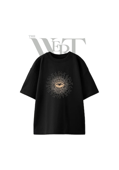 Thewert All Seeing Eye 2 Tasarım Baskılı Ünisex Siyah Oversize T-shirt