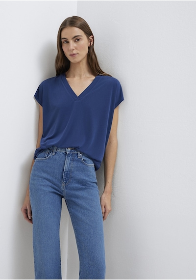 Mavi - Lux Touch Tencel V Yaka Lacivert Modal Tişört 1612250-70491 Lacivert
