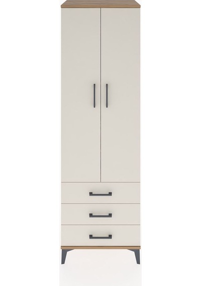 Hyperion Dolap 4 Raflı 3 Çekmeceli 2 Kapaklı 60x44x195 Çam-ay... Çam