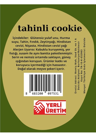 Dolcida Glutensiz Tahinli Kurabiye 70gr-3365
