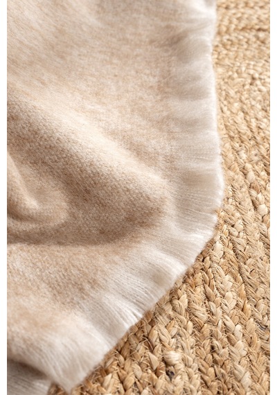 Scala Bej Tüylü Throw Battaniye 130x170 5072a Bej