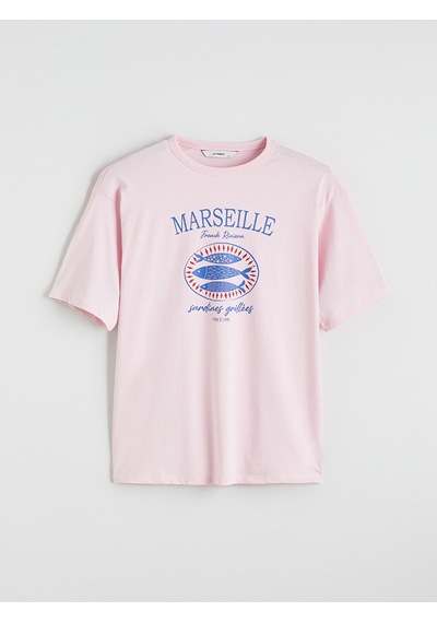 Lc Waikiki Lc Waıkıkı Pembe Oversize %100 Pamuklu Kadın Tişört