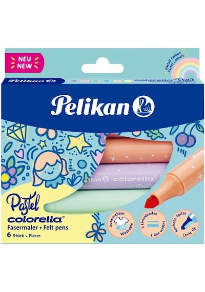 Pelikan Colorella 6'lı Jumbo Pastel Keçeli Boya Kalemi / 411-fb6