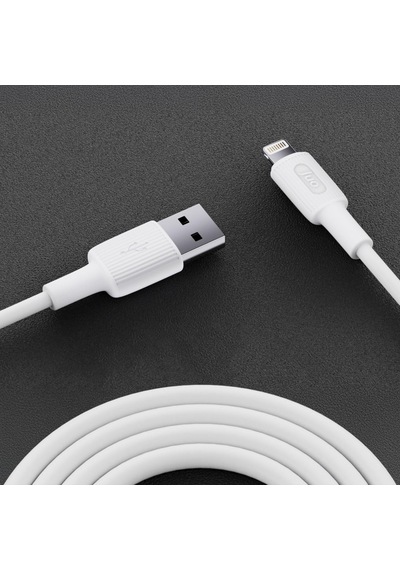 12w 2.4a Usb-a To Lightning İphone İpad İle Uyumlu Silikon Hızlı Şarj Ve Data Kablosu Beyaz 1 Metre
