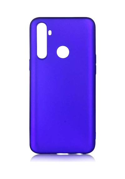 Noktaks - Realme 5i Uyumlu - Kılıf Mat Soft Premier Silikon Kapak - Saks Mavi