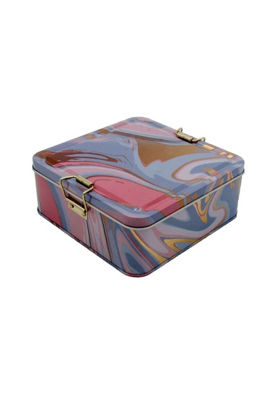 Evle Liquid Kare Metal Saklama Kabı Pembe 1.9 L 15.8 x 15.8 x 8.7 C M Pembe