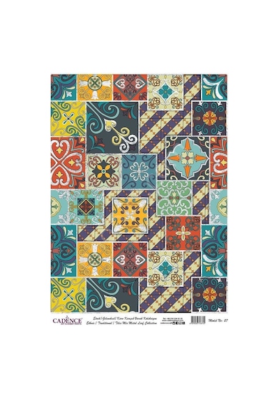 Cadence Desenli Gümüş Varak Pirinç Dekoapaj Kağıdı - Model 027
