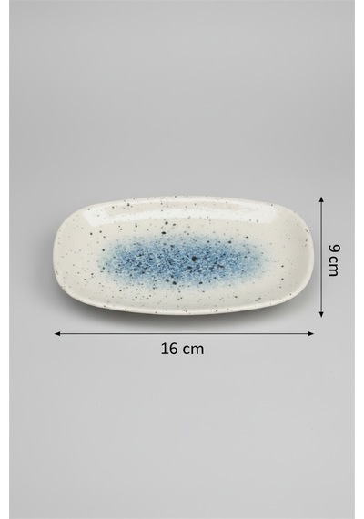 12'li Valencia Oval Kayık Tabak 16cm Dijital Splash Rinart Krem