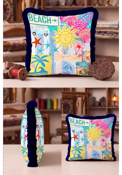 Beach Tropik Yazlık Deniz Temalı Egzotik Saçaklı Yastık Kılıfı - Surf Aloha Püsküllü Kırlent Kılıfı Derin Esinti Lime Beach Tropik Yazlık Deniz Temalı Egzotik Saçaklı Yastık Kılıfı - Surf Aloha Püsküllü Kırlent Kılıfı Derin Esinti Lime