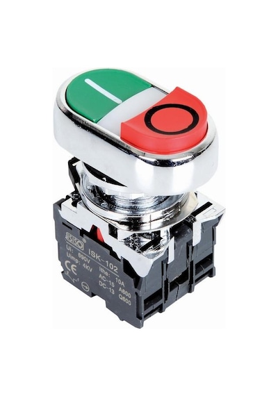 Ism-Bw84M5 220V Metal Işıklı Çift Yaylı İkiz Buton