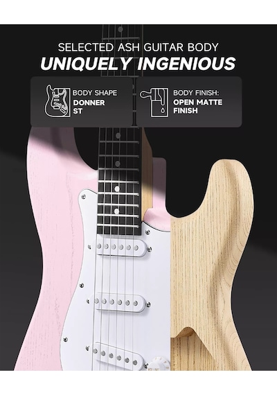 Donner Dst-80 St Elektro Gitar Seti Pembe