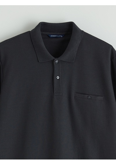 Lcwaıkıkı Classic Antrasit Büyük Beden Polo Yaka Erkek Sweatshirt