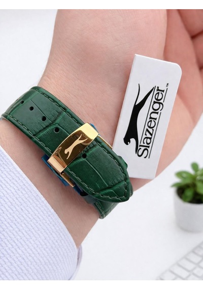 Slazenger Erkek Deri Kordon Bileklik Hediyeli 2 Yıl Garantili Suya Dayanıklı Kol Saati Vs.blkt.0968 Sarı