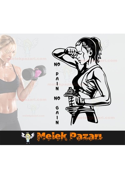 No Pain No Gain Fitnes Spor Salonu Duvar Sticker.