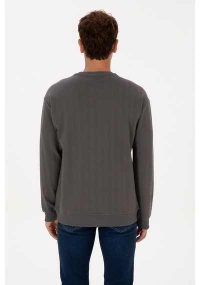 U.S. Polo Assn. Erkek Comfort Fit Bisiklet Yaka Antrasit Sweatshirt 50317050-VR006