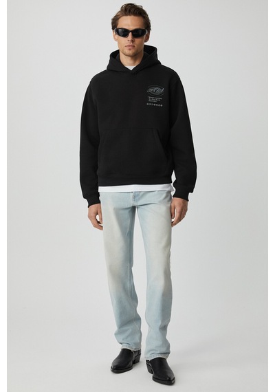 Grımelange Grımelange Legandary Erkek Yumuşacık Siyah Sweatshirt Siyah