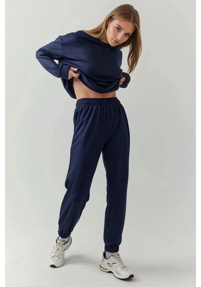 Hiccup Esnek Bel Modal Touch Jogger Pantolon Lacivert