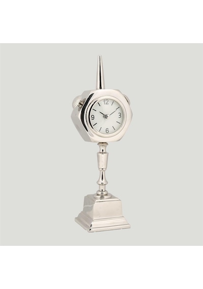 Vitale Sılver Metal Altıgen Saat 9 12 35 Cm
