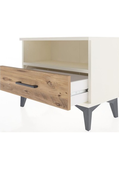Arges Komodin Tek Raflı Tek Çekmeceli 60x30x48 Aytaşı-çam Aytaşı