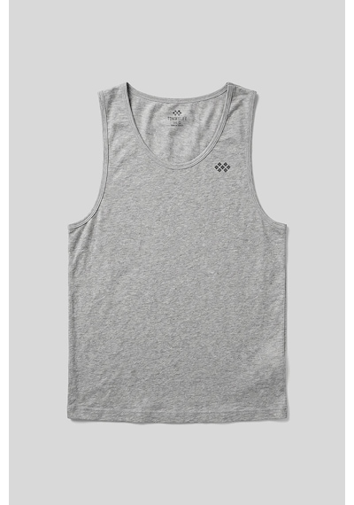 Tommylıfe Gri Melanj Standart Kalıp Basic Spor Performans Kolsuz Erkek Atlet - 88503