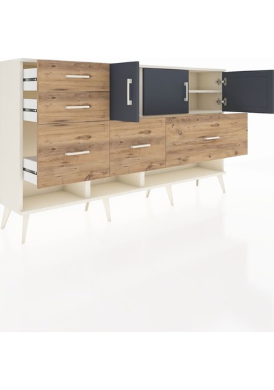 Arges Konsol 3 Raflı 5 Çekmeceli 3 Kapaklı 176x30x99 Aytaşı-antrasit/çam Antrasıt/atlas Çam - Aytası Arges Konsol 3 Raflı 5 Çekmeceli 3 Kapaklı 176x30x99 Aytaşı-antrasit/çam Antrasıt/atlas Çam - Aytası