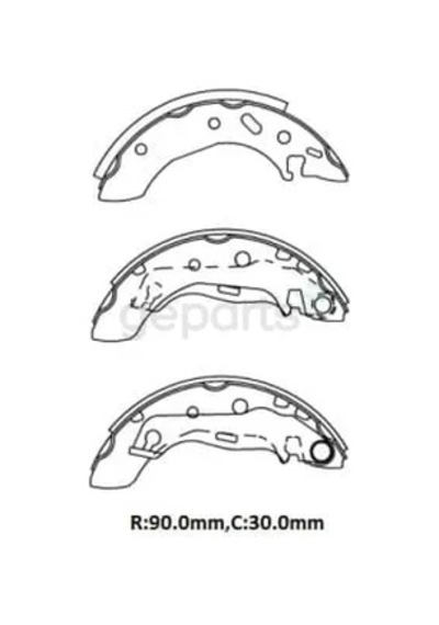 Arka Fren Pabucu 1,25/1,3/1,4cc 90x30 Bramax Ford Fiesta - 1996-1999