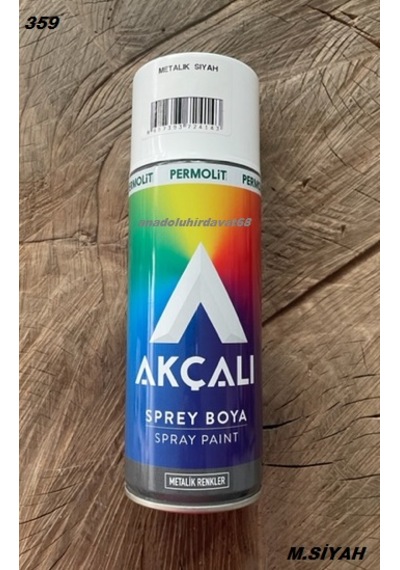 Akçalı Metalik Siyah Boya Siyah Sprey Boya Metalik Efekt Oto Boyası 400ml 359