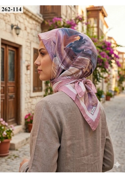 Moonscarfs Moonscarf Desenli Bambu Pamuk Eşarp 262-114 Çok Renkli