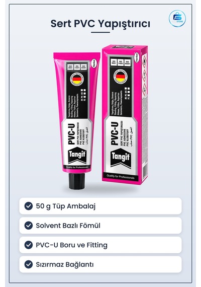 Sert Pvc Yapıştırıcı 50 G Solvent Bazlı Kimyasal Boru Fitting Tes
