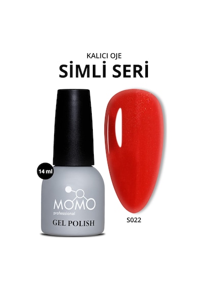 Momo Professional Kalıcı Oje S022 Işıltılı Bayrak Kırmızısı 14 ML