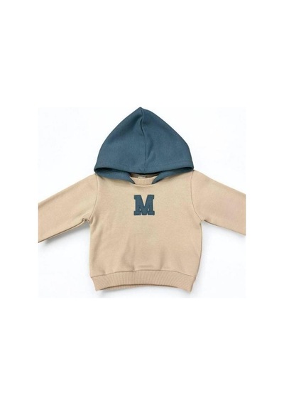 Tuffy Kids Erkek Bebek Harf Baskılı İçi Şardonlu Eşofman Takımı-15096 Mavi