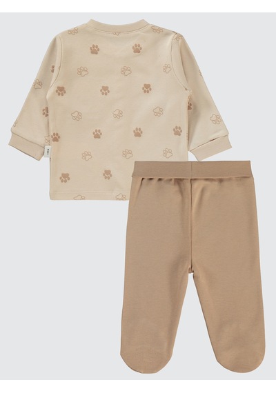 Civil Baby Erkek Bebek Pijama Takımı 1-6 Ay Fildişi Fil Dişi