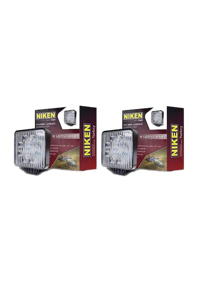 Niken 9 Led Kare Off Road Sis Farı Çalışma Lambası 2 Adet 12-24V