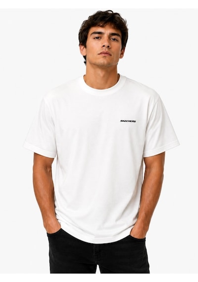 Skechers M Oversize Essential Crewneck Heavy T-shirt S2620191-3855 Erkek Tişort beyaz