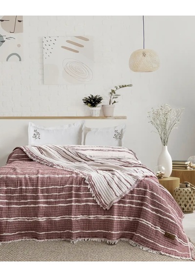 Şaheser Home Collection Yatak Örtüsü Seti Sera Bordo Çok Renkli