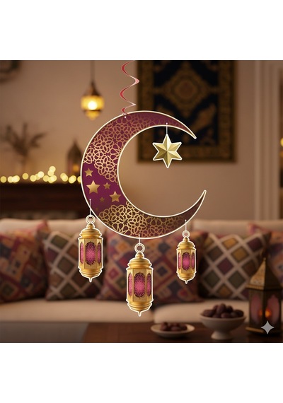 Dodomar Süs Sarkıt Ramazan Tavan Ayyıldız Kandi90x30bordo