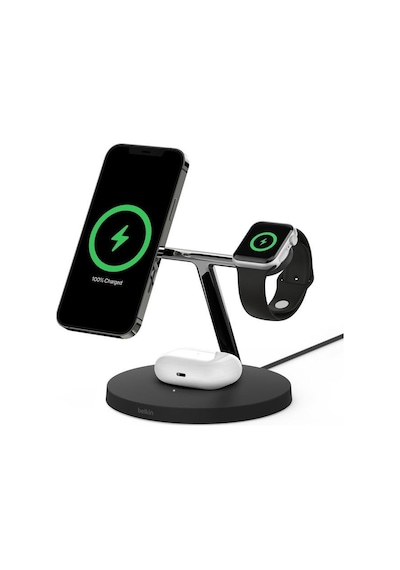 Belkin Wız009vfbk-v2 Boostcharge Pro 3in1 Qi2 15w Magsafe Şarj Standı - Siyah
