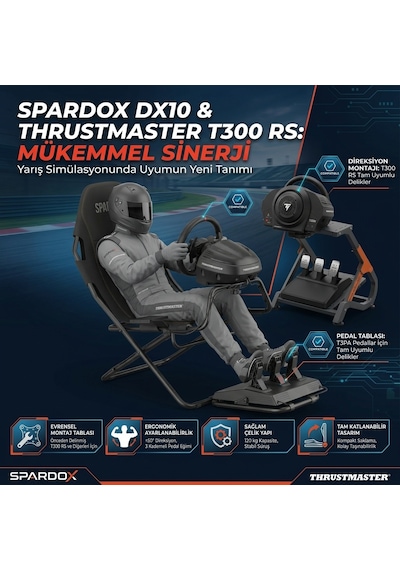 Thrustmaster T300 Rs Direksiyon Seti Spardox Dx10 Yarış Simulatörü