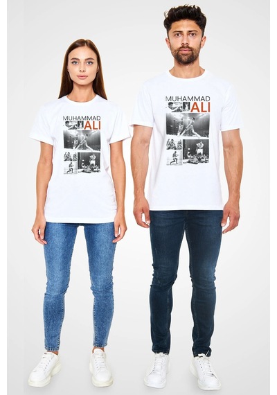 Adrift Muhammed Ali Beyaz Unisex Tişört T-shirt Beyaz