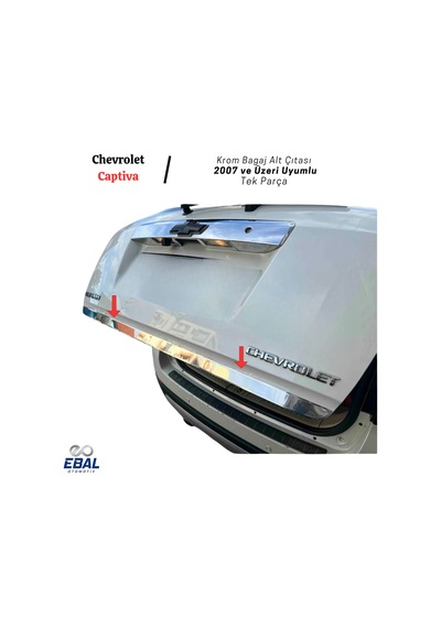 Ebal Otomotiv Chevrolet Captiva Krom Alt Bagaj Çıtası 2007 Üzeri P. Çelik
