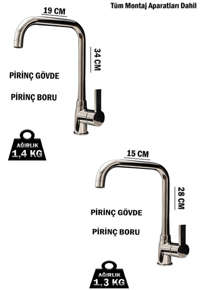 4 Lü Lüks Batarya Duş Takımı Geniş Şampuanlıklı Sürgülü Duş Banyo Lavabo Mutfak Muslukları Krom Renk Krom