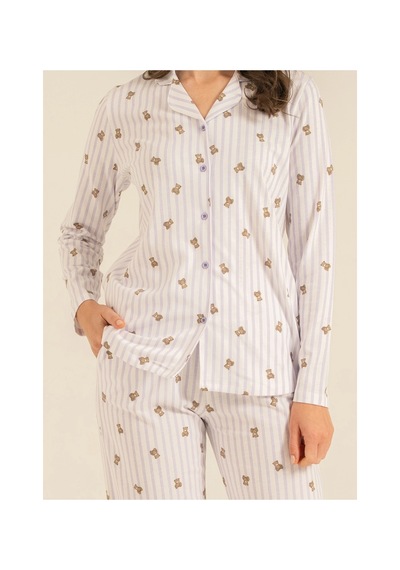 Angbutik Rolypoly Rp3913-s Kadın Gömlek Pijama Takım LILA