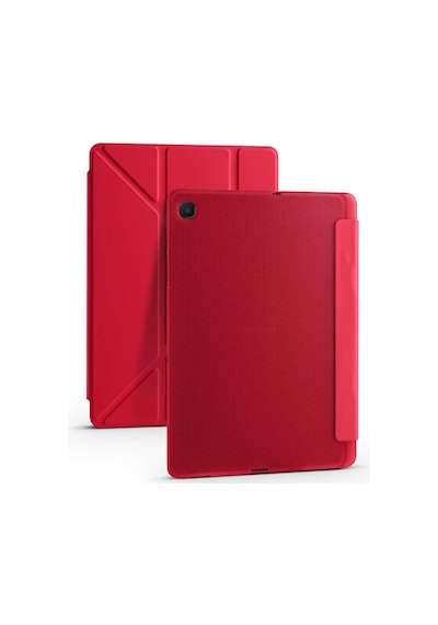 Galaxy Tab A7 10.4 T500 2020 Kılıf Uyumlu Zore Tri Folding Kalem Bölmeli Standlı Kılıf-kırmızı Tablet Kılıfı