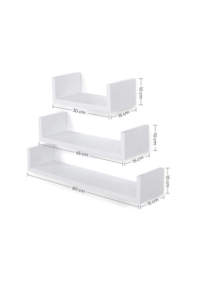 Songmıcs Duvar Rafları, 3'lü Set, Yüzer Raflar, 30/45/60 Cm, Dekoratif, Yaratıcı, Yatak Odaları, Oturma Odaları, Diğer