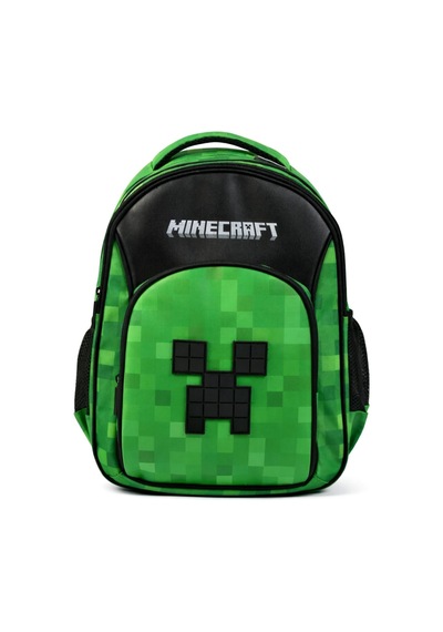 Minecraft Lisanslı Creeper Logolu 3 Bölmeli Okul Çantası -çok Renkli