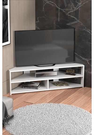 Köşe Tv Ünitesi Beyaz 140 Cm Çok Renkli
