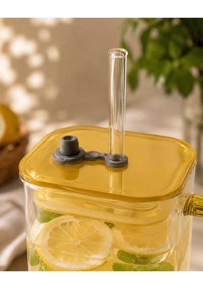 Limora Cam Pipetli Bardak Açık Sarı