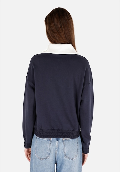 Colins Normal Kesim Fermuarlı Dik Yaka Baskılı Lacivert Kadın Sweatshirt Cl1069985 Lacivert