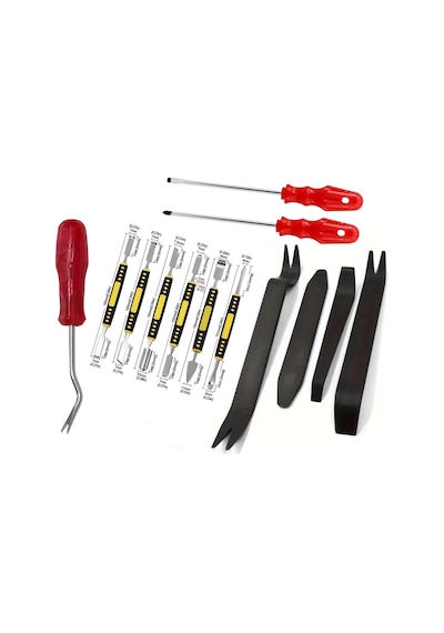 Oto Ön Panel Teyp Torpido Kapı Döşeme Klips Sökme Aparatı Levye Tornavida 13 Parça St02