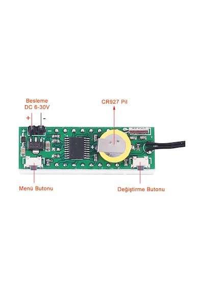Alkatronik-3 İn 1 Voltmetre Termometre Saat Tarih Sıcaklık Voltaj Göstergesi